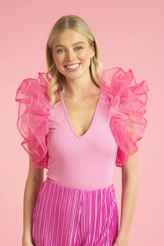 Ruffle Pink Bodysuit
