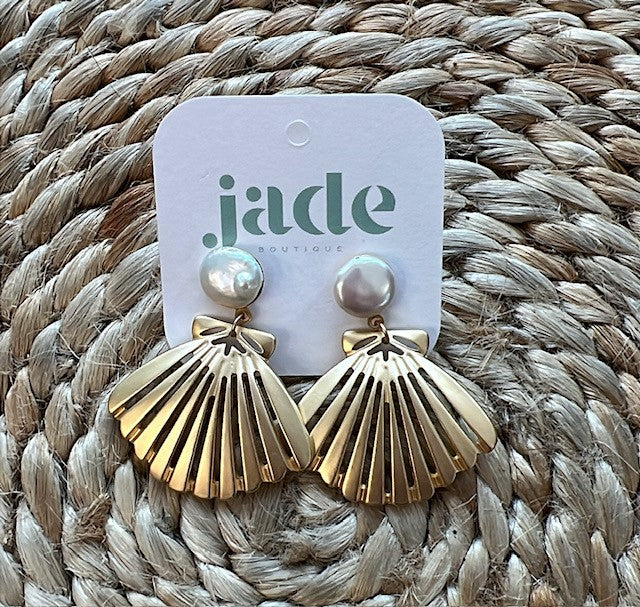 Gold Seashell Earrings