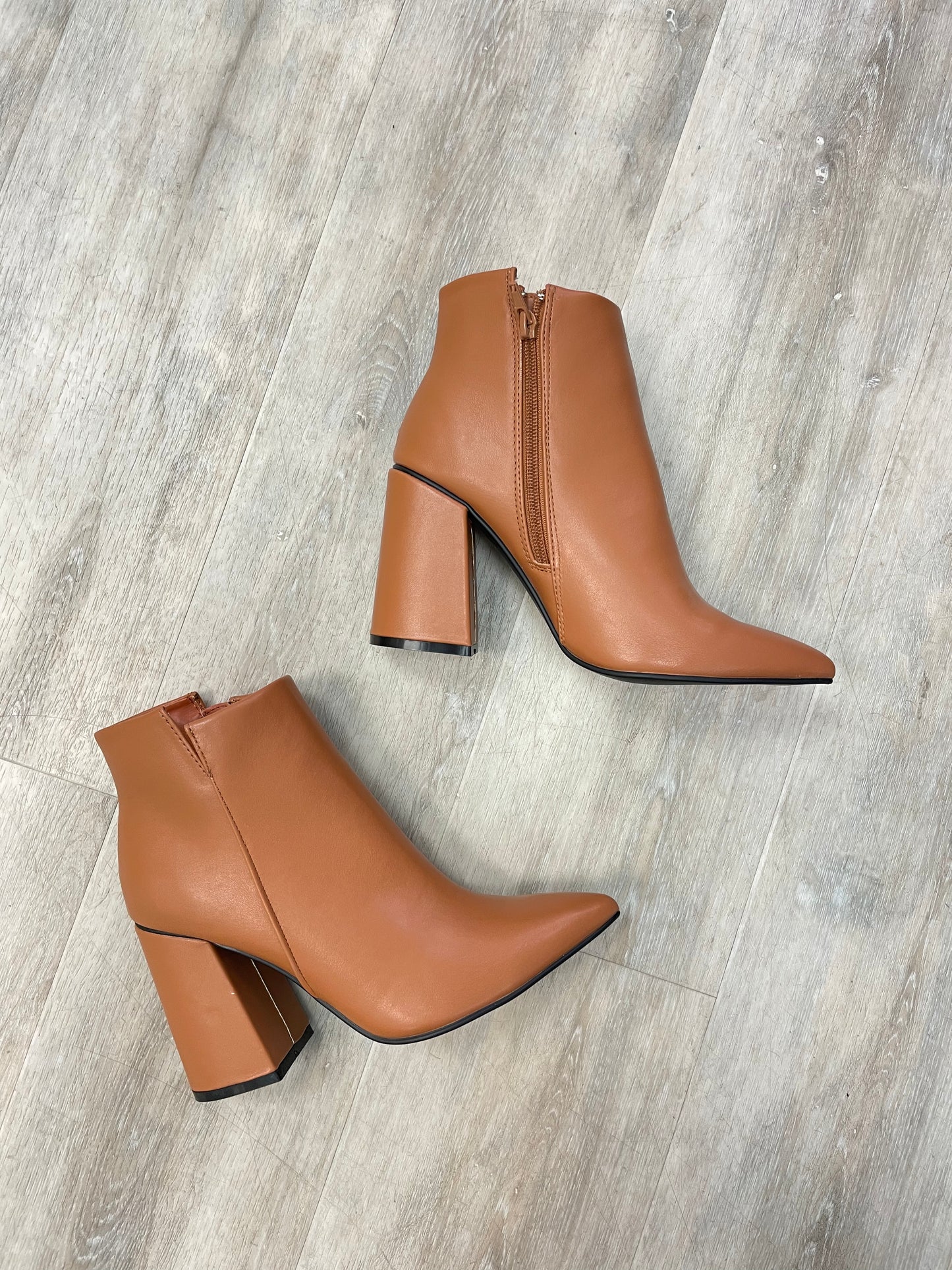 Camel Leather Booties