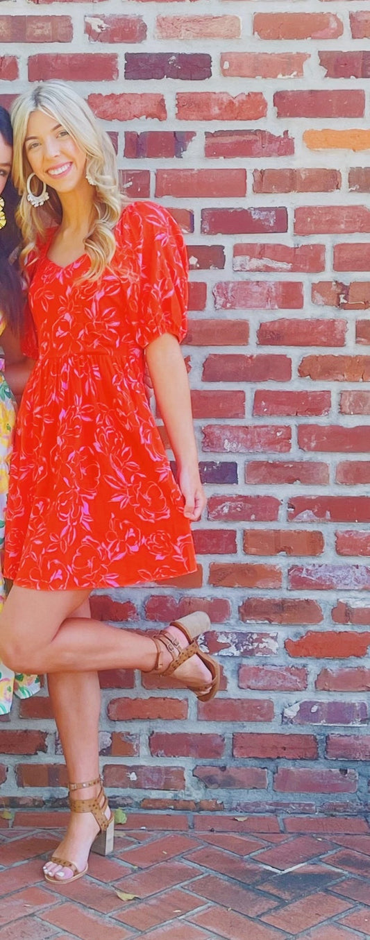 Bright Orange Mini Dress