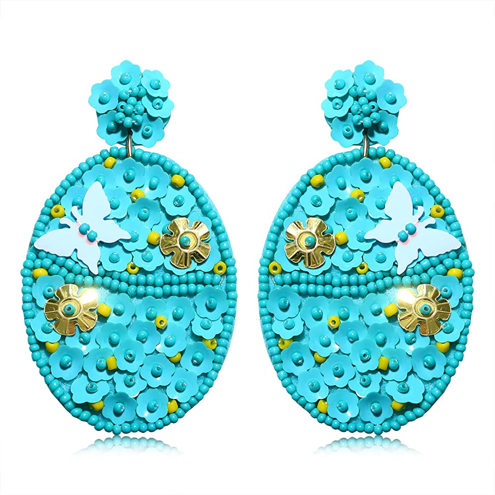 Easter Egg Beaded Earrings