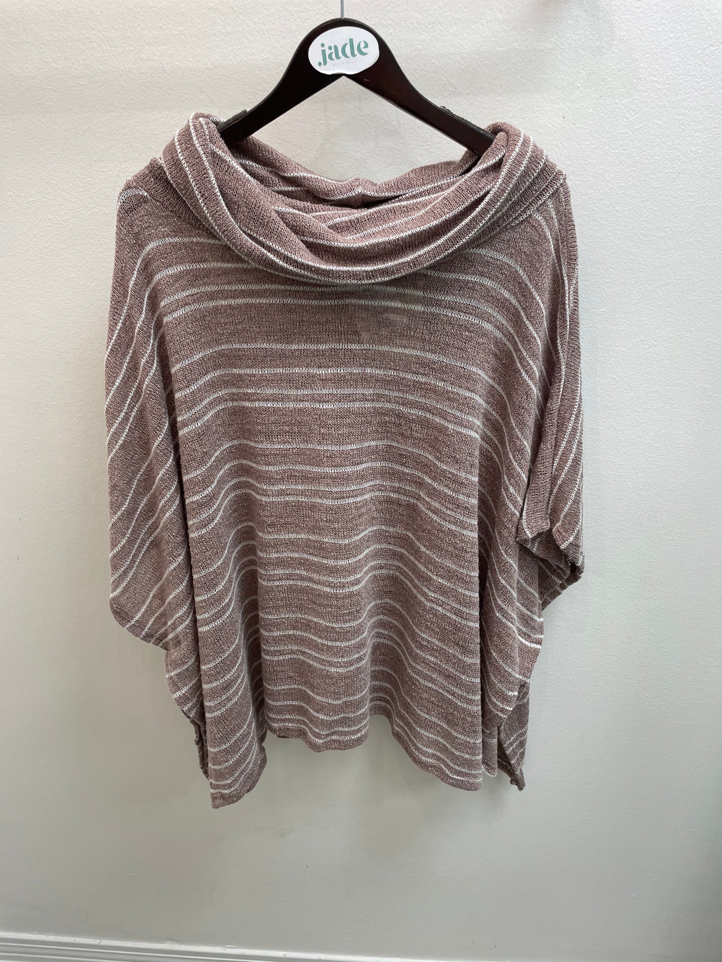 *FINAL SALE* Brown Striped Cowl Neck Sweater