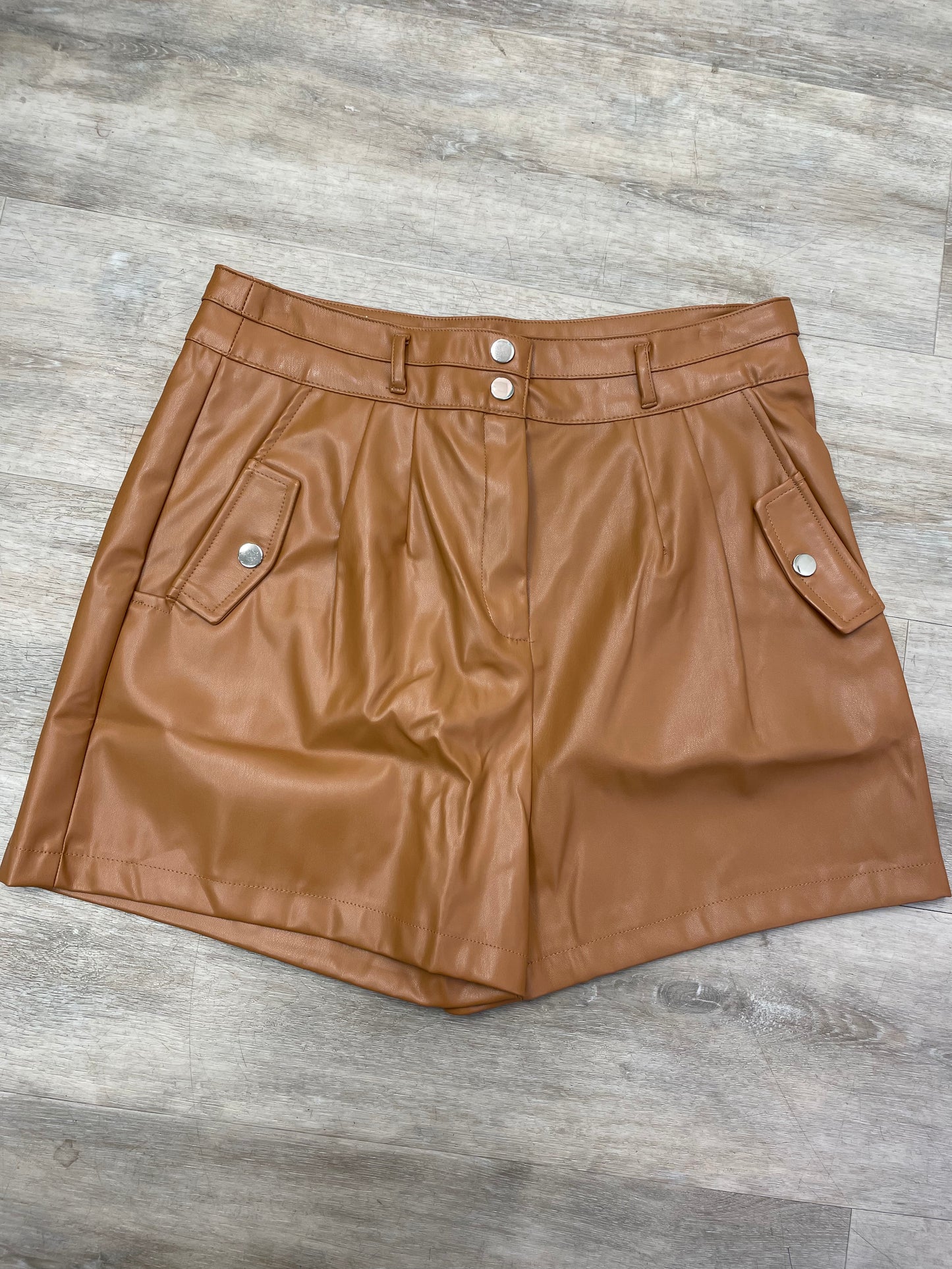 Camel Leather Shorts